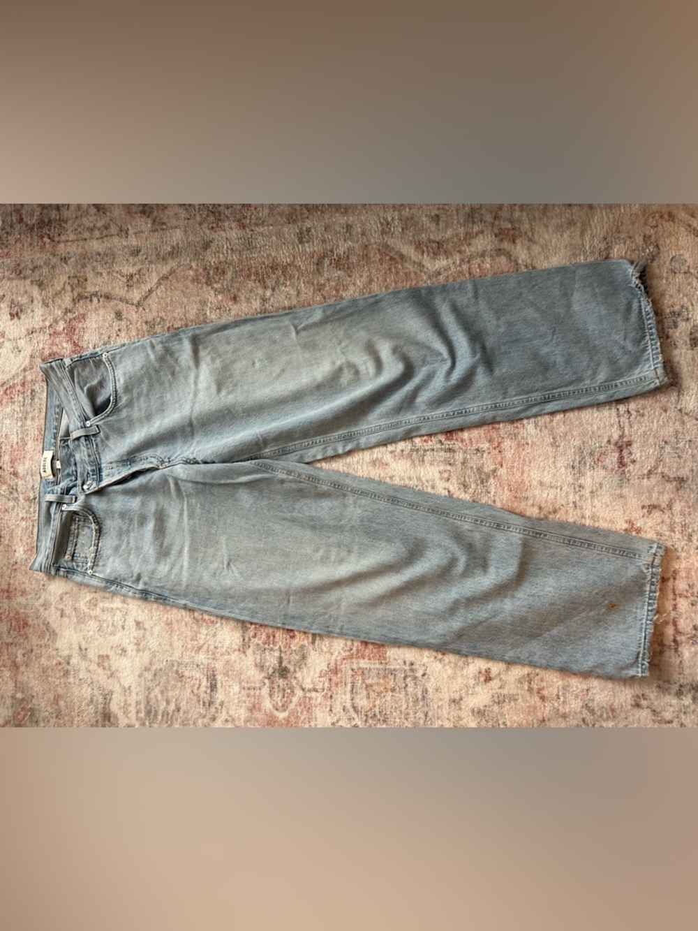 Agolde Light Blue High-Rise Straight Jeans